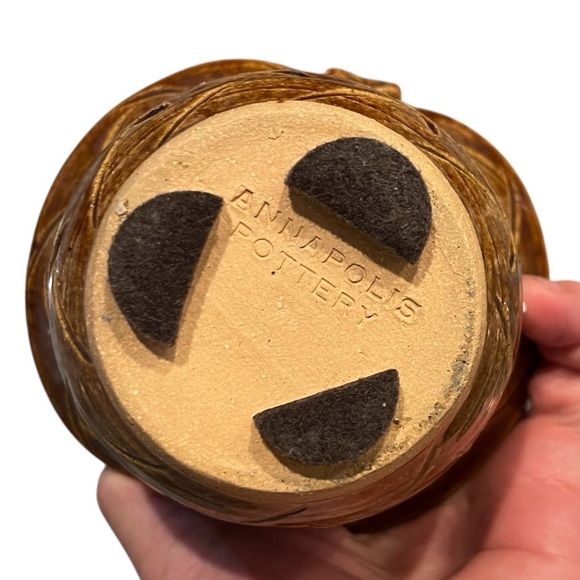 Annapolis Pottery Basket Form Vase Dish Button Detail Signed - Picture 5 of 14